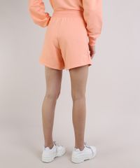 Short-de-Moletom-Feminino-Cintura-Alta-com-Cordao-e-Bolsos-Laranja-Claro-9952535-Laranja_Claro_2