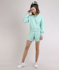 Short-de-Moletom-Feminino-Cintura-Alta-com-Cordao-e-Bolsos-Verde-Claro-9952535-Verde_Claro_3
