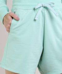 Short-de-Moletom-Feminino-Cintura-Alta-com-Cordao-e-Bolsos-Verde-Claro-9952535-Verde_Claro_4