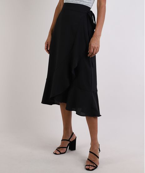 Saia-Feminina-Midi-Transpassada-com-Babados-Preta-9944291-Preto_1
