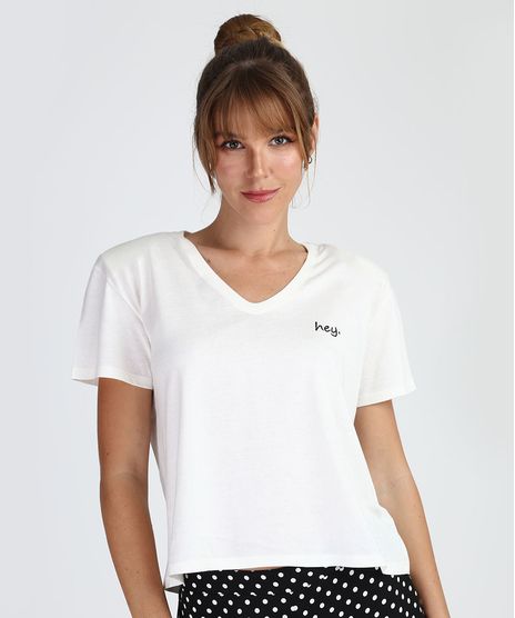 Blusa-Feminina--Hey--com-Ombreira-Manga-Curta-Decote-V-Off-White-9956818-Off_White_1