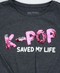 Blusa-Juvenil--K-Pop-Saved-My-Life--com-Paete-e-No-Manga-Curta-Cinza-Mescla-Escuro-9946357-Cinza_Mescla_Escuro_3