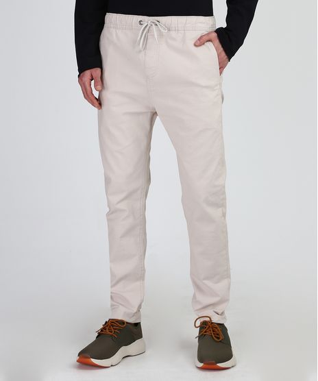 Calca-de-Sarja-Masculina-Jogger-Skinny-com-Cordao-Bege-Claro-9943856-Bege_Claro_1