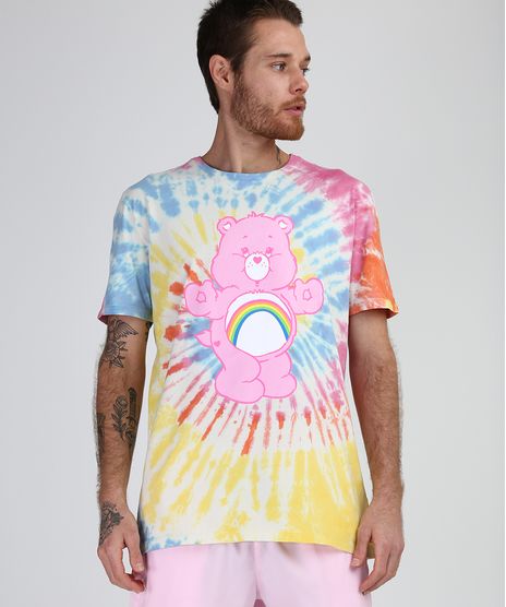 Camiseta-Masculina-Ursinhos-Carinhosos-Tie-Dye-Manga-Curta-Gola-Careca-Rosa-9951638-Rosa_1