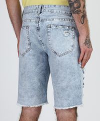 Bermuda-Jeans-Masculina-Destroyed-Slim-com-Bolsos-Azul-Claro-9953225-Azul_Claro_2