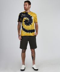 Camiseta-Masculina-Snoopy-Tie-Dye-Manga-Curta-Gola-Careca-Mostarda-9943399-Mostarda_3