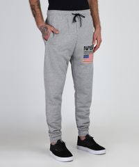 Calca-Masculina-Relaxed-em-Moletom--Nasa---Cinza-Mescla-9946157-Cinza_Mescla_1