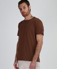 Camiseta-Masculina-Basica-Manga-Curta-Gola-Careca-Marrom-9947820-Marrom_1
