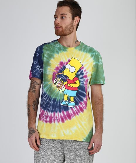 Camiseta-Masculina-Os-Simpsons-Tie-Dye-Manga-Curta-Gola-Careca-Amarela-9951635-Amarelo_1