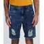 Bermuda-Jeans-Masculina-Slim-Marmorizada-Destroyed-com-Bolsos--Azul-Escuro-9954882-Azul_Escuro_1