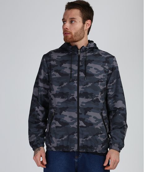 Jaqueta-Corta-Vento-Masculina-Estampada-Camuflada-com-Capuz-e-Bolsos-Chumbo-9839034-Chumbo_1