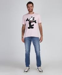 Camiseta-Masculina-Gato-Felix-Manga-Curta-Gola-Careca-Rosa-Claro-9943401-Rosa_Claro_3