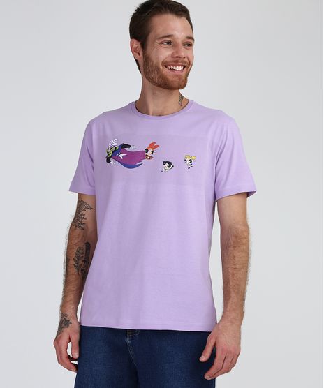 Camiseta-Masculina-Meninas-Super-Poderosas-Manga-Curta-Gola-Careca-Lilas-9952175-Lilas_1