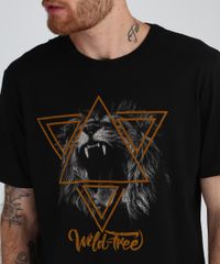 Camiseta-Masculina-Leao--Wild-and-Free--Manga-Curta-Gola-Careca-Preta-9946344-Preto_4