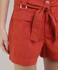 Short-Feminino-Cintura-Alta-Alfaiatado-com-Argola-e-Bolsos-Laranja-9945408-Laranja_4