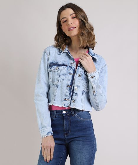 jaqueta jeans cea feminina