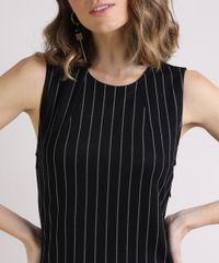 Vestido-Feminino-Basico-Curto-Estampado-Risca-de-Giz-Sem-Manga-Preto-9832642-Preto_4