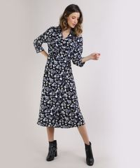 Vestido-Feminino-Midi-Floral-Transpassado-Manga-3-4-Preto-9942468-Preto_3
