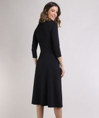Vestido-Feminino-Midi-Manga-3-4-Decote-V-Preto-9946827-Preto_2