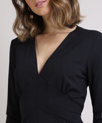 Vestido-Feminino-Midi-Manga-3-4-Decote-V-Preto-9946827-Preto_4
