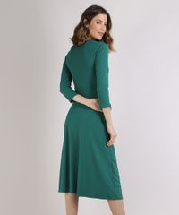Vestido-Feminino-Midi-Manga-3-4-Decote-V-Verde-9946827-Verde_2