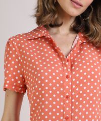 Vestido-Chemise-Feminino-Longo-Estampado-Poa-Manga-Curta-Laranja-9951034-Laranja_4