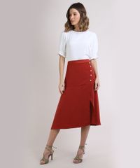 Saia-Feminina-Midi-com-Botoes-e-Fenda-Laranja-Escuro-9942684-Laranja_Escuro_3