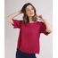 Blusa-Feminina-com-Recorte-Manga-Curta-Decote-Redondo-Rosa-Escuro-9946521-Rosa_Escuro_1