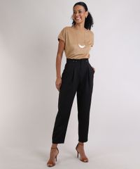 Blusa-em-Suede-Feminina-Manga-Curta-Marrom-Claro-9937761-Marrom_Claro_3