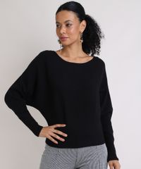 Sueter-Feminino-em-Trico-Manga-Morcego-Preto-9808727-Preto_1