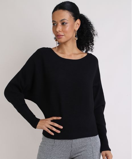 Sueter-Feminino-em-Trico-Manga-Morcego-Preto-9808727-Preto_1