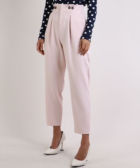 Calca-Feminina-Carrot-Cintura-Alta-com-Botao-e-Pregas-Rosa-Claro-9946770-Rosa_Claro_1 Calca-Feminina-Carrot-Cintura-Alta-com-Botao-e-Pregas-Rosa-Claro-9946770-Rosa_Claro_1