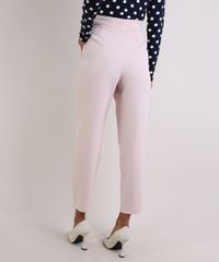Calca-Feminina-Carrot-Cintura-Alta-com-Botao-e-Pregas-Rosa-Claro-9946770-Rosa_Claro_2