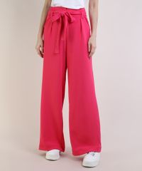 Calca-Feminina-Mindset-Pantalona-Cintura-Super-Alta-com-Faixa-para-Amarrar-Pink-9949310-Pink_1