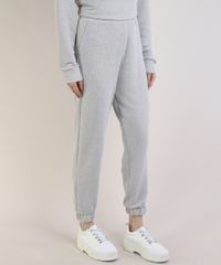 Calca-de-Moletom-Feminina-Mindset-Jogger-Cintura-Alta-com-Bolso-Cinza-Mescla-Claro-9955865-Cinza_Mescla_Claro_1
