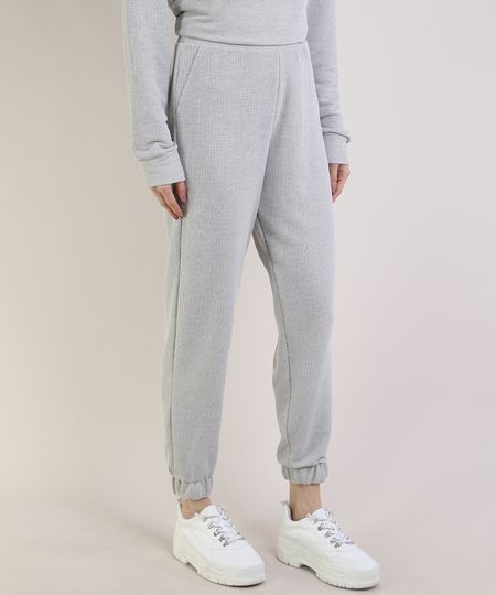 Calca-de-Moletom-Feminina-Mindset-Jogger-Cintura-Alta-com-Bolso-Cinza-Mescla-Claro-9955865-Cinza_Mescla_Claro_1