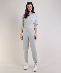 Calca-de-Moletom-Feminina-Mindset-Jogger-Cintura-Alta-com-Bolso-Cinza-Mescla-Claro-9955865-Cinza_Mescla_Claro_3