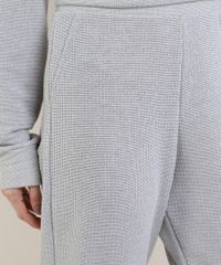 Calca-de-Moletom-Feminina-Mindset-Jogger-Cintura-Alta-com-Bolso-Cinza-Mescla-Claro-9955865-Cinza_Mescla_Claro_4