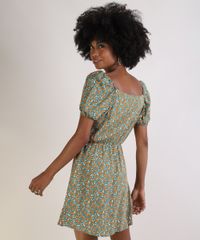 Vestido-Feminino-Curto-Estampado-Floral-Manga-Bufante-Decote-Reto-Verde-9947738-Verde_2