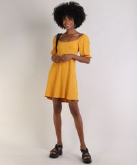 Vestido-Feminino-Curto-Canelado-Manga-Bufante-Mostarda-9952165-Mostarda_3