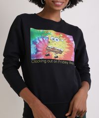 Blusao-de-Moletom-Feminino-Bob-Esponja-Decote-Redondo-Preto-9953771-Preto_4
