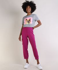 Blusa-Feminina-Cachorro--Xo-Bad-Vibes--Manga-Curta-Decote-Redondo-Cinza-Mescla-9954326-Cinza_Mescla_3