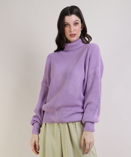 Sueter-Feminino-em-Trico-Oversized-Gola-Alta-Lilas-9955005-Lilas_1