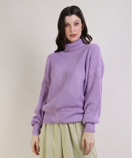 Sueter-Feminino-em-Trico-Oversized-Gola-Alta-Lilas-9955005-Lilas_1