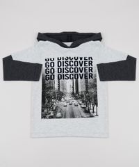 Camiseta-Infantil--Go-Discover--com-Capuz-Manga-Longa-Cinza-Mescla-9944220-Cinza_Mescla_1