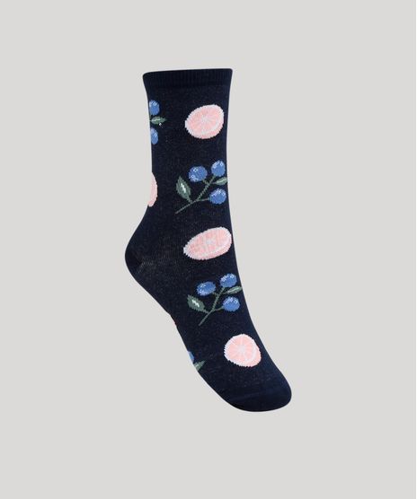 Meia-Feminina-Cano-Alto-Estampado-de-Frutas-Azul-Marinho-9954820-Azul_Marinho_1
