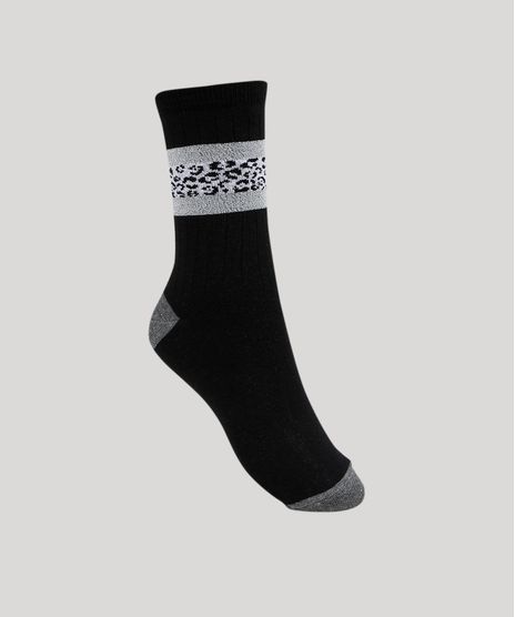 Meia-Feminina-Cano-Alto-Animal-Print-de-Onca-Preta-9954822-Preto_1