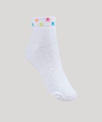 Meia-Feminina-Cano-Medio-Estampado-de-Estrelas-Branca-9954832-Branco_1