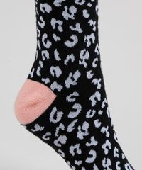 Meia-Feminina-3-4-Estampado-Animal-Print-de-Onca-Preta-9954833-Preto_3