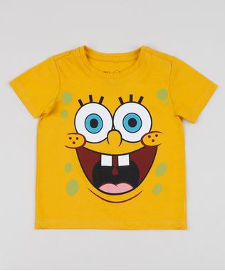 Camiseta-Infantil-Bob-Esponja-Manga-Curta-Amarela-9955084-Amarelo_1